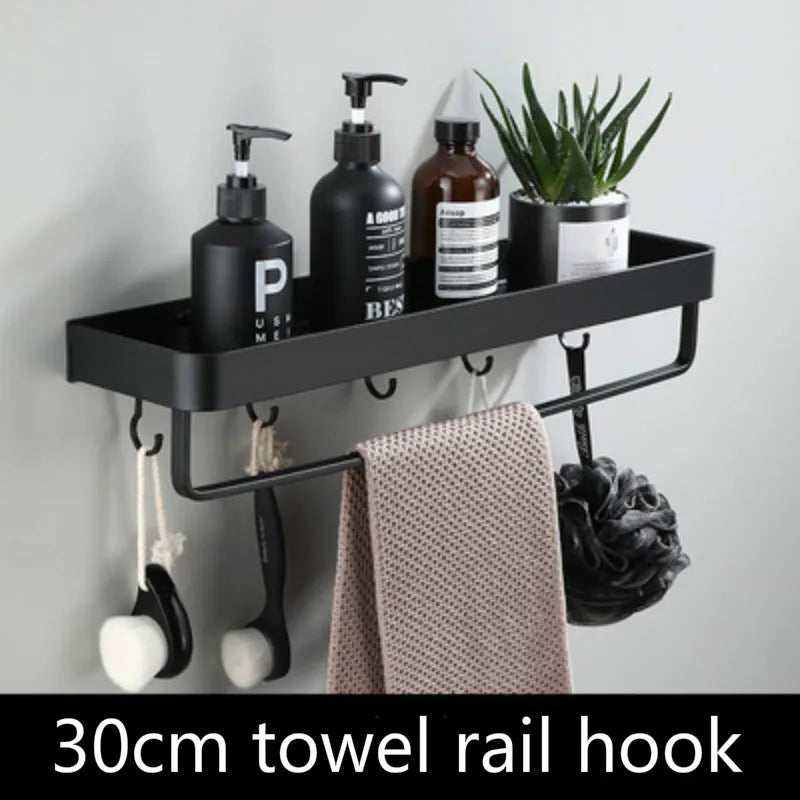 No Drill Wall Mounted Bathroom Organiser Shelf