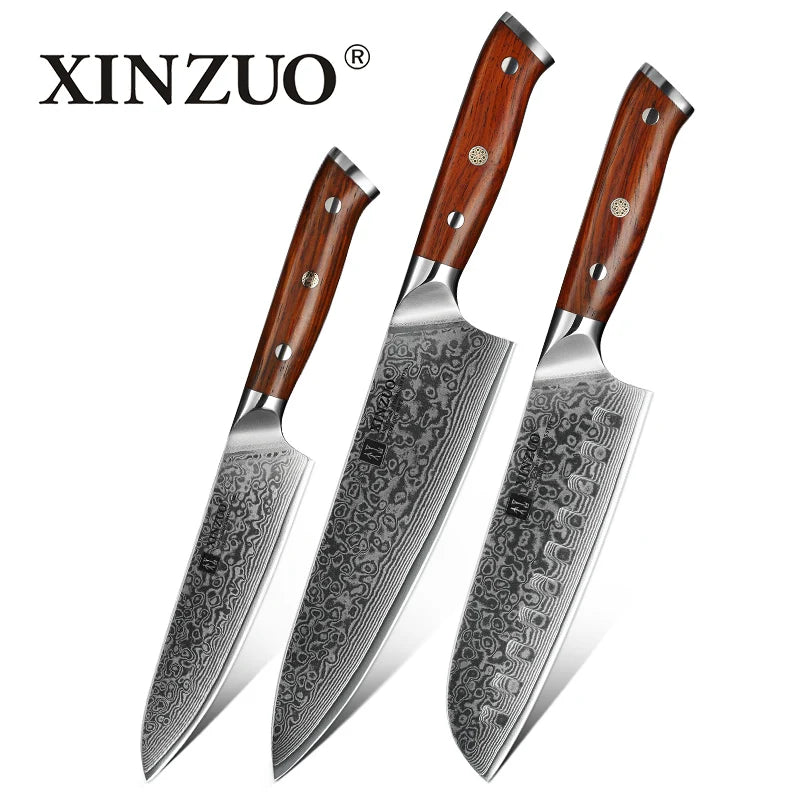 Japanese Forged Damascus Steel Knife Sets