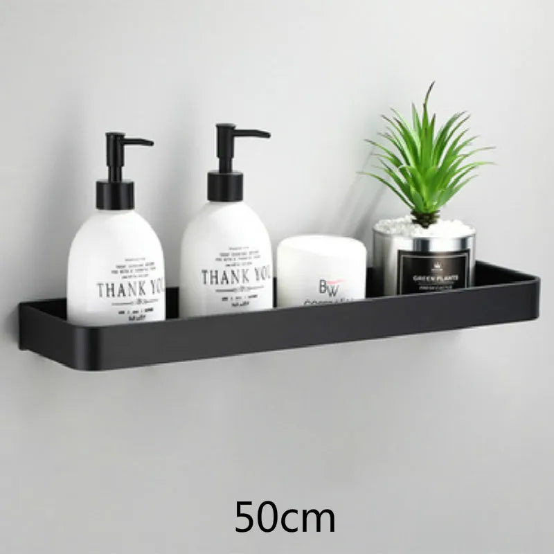 No Drill Wall Mounted Bathroom Organiser Shelf