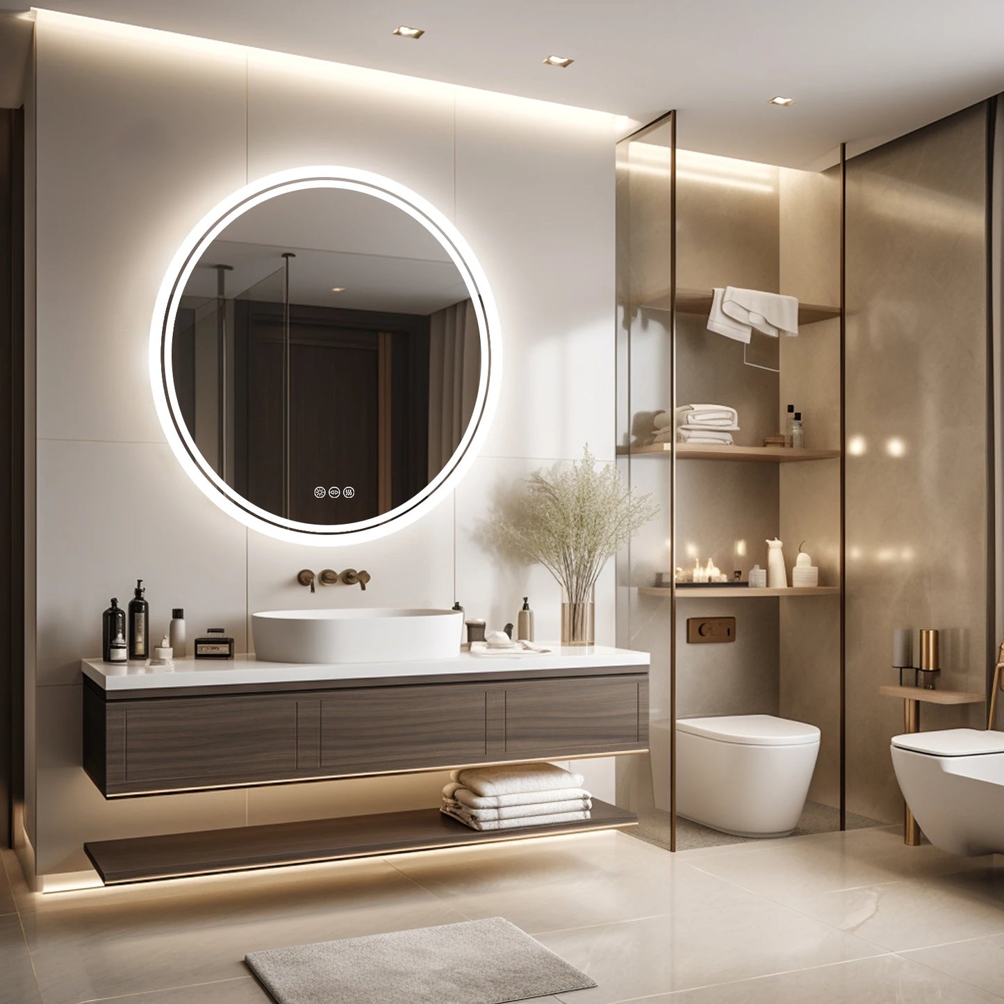 Bathroom Mirror with Backlit LED Lights