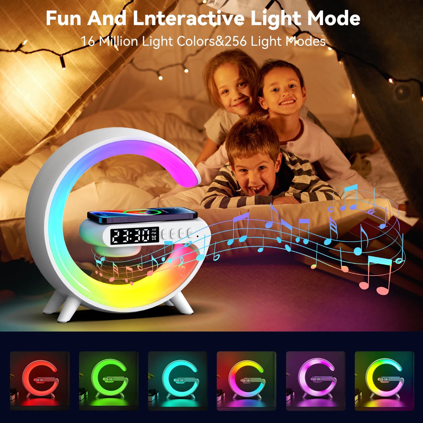 LED Smart Wake Up Light RGB Night Light with Wireless Speaker