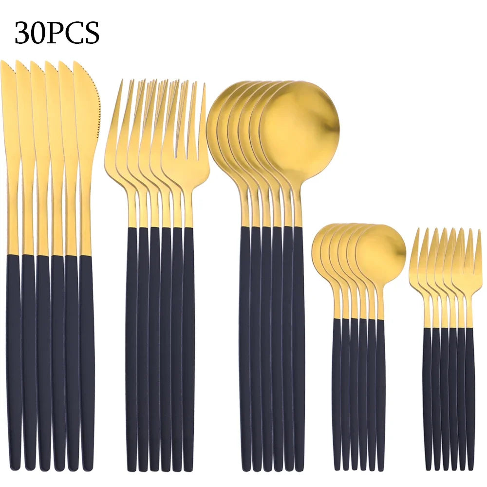 30Pcs Stainless Steel Cutlery Set