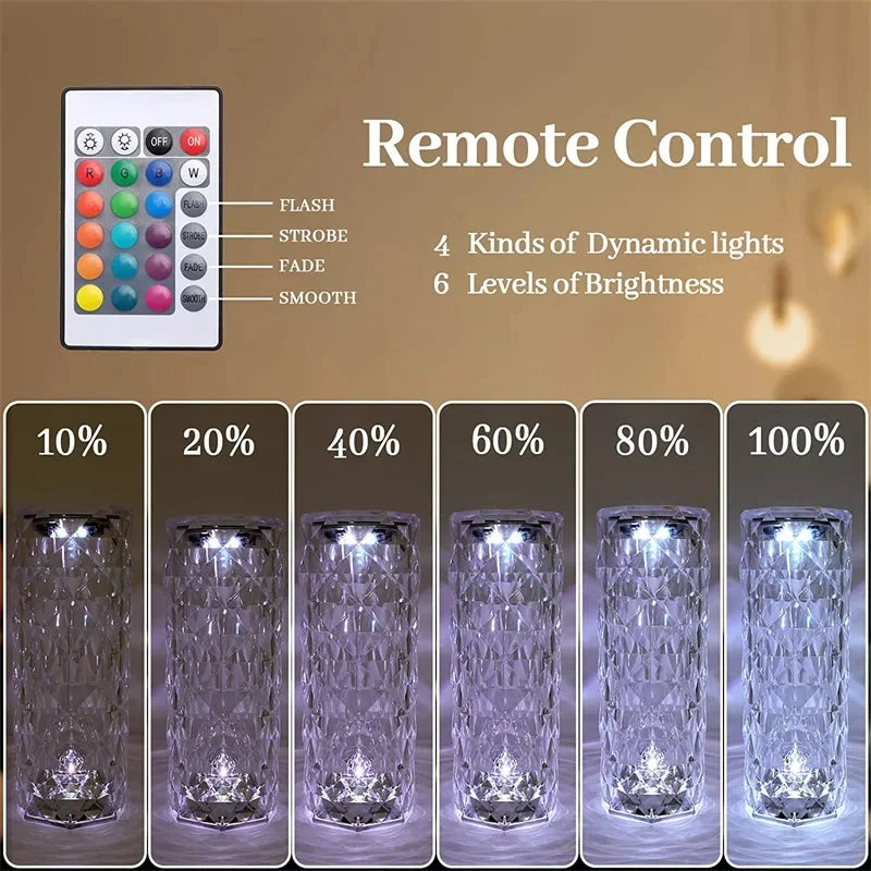 16 Colours LED Touch Crystal Night Light