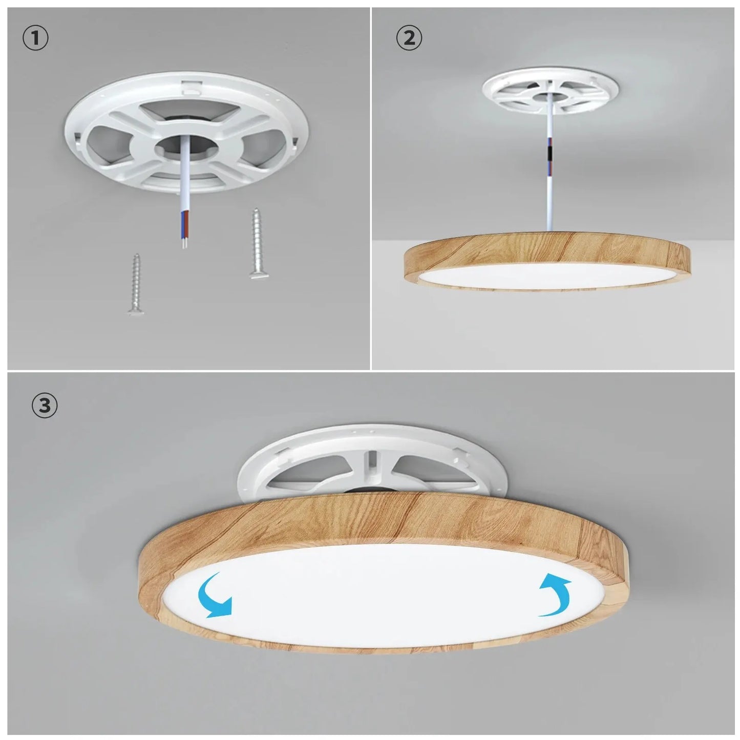 Wood Grain LED Ceiling Light