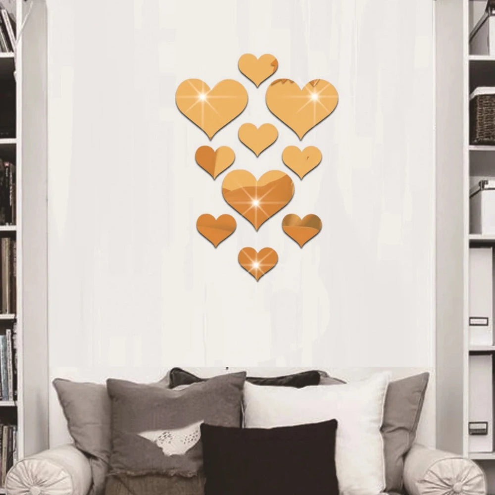 10PCS Love Heart Wall Stickers