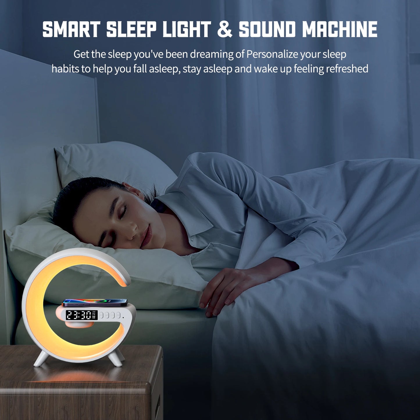 LED Smart Wake Up Light RGB Night Light with Wireless Speaker