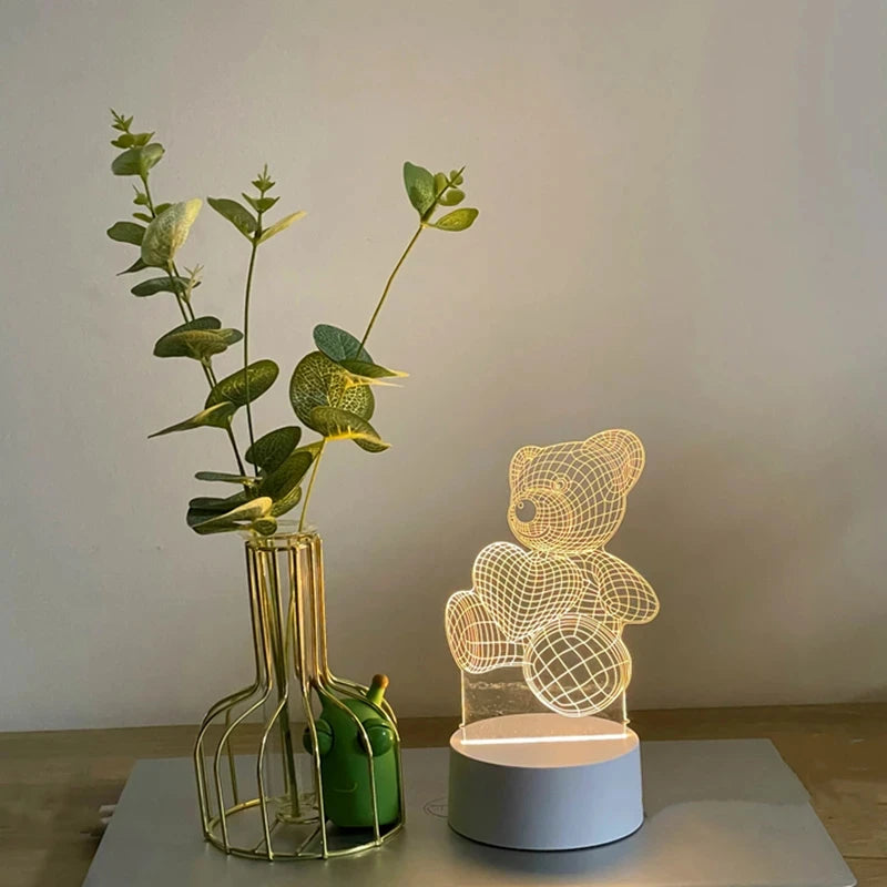 3D Creative Acrylic Bear Lamp