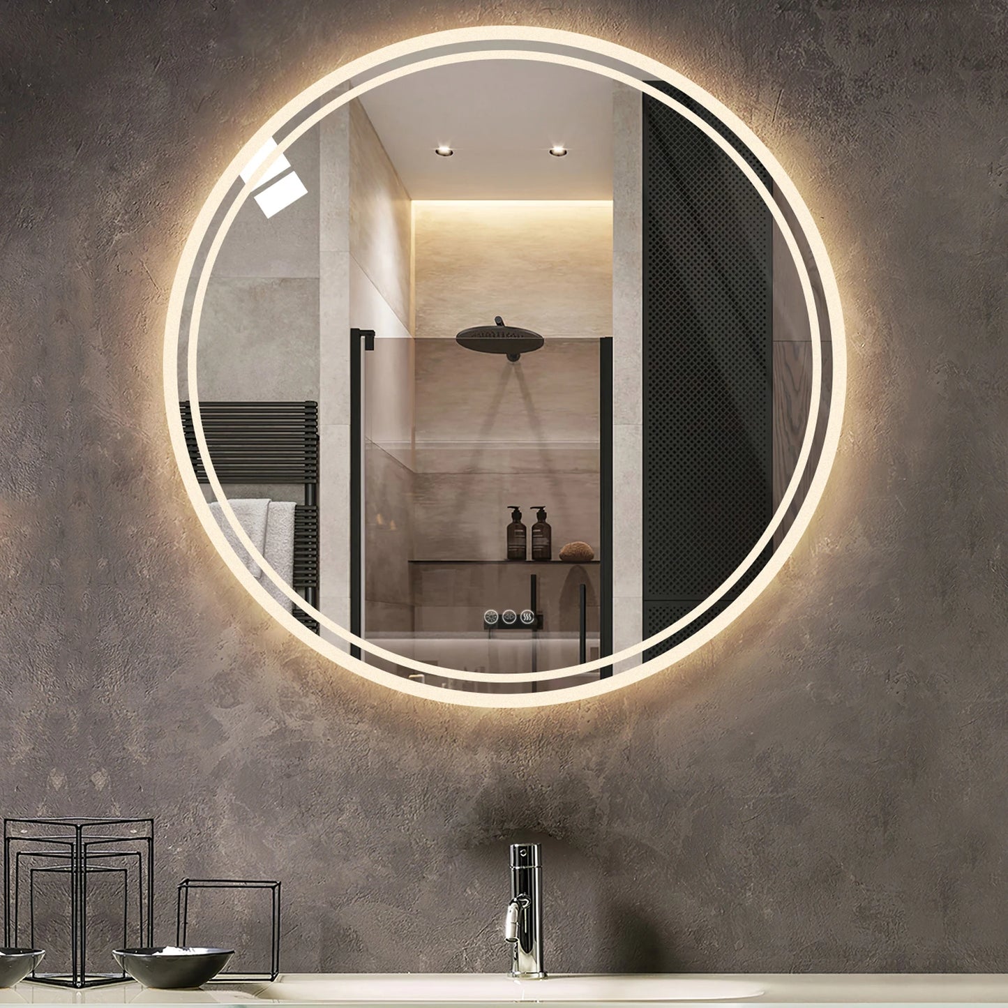 Bathroom Mirror with Backlit LED Lights