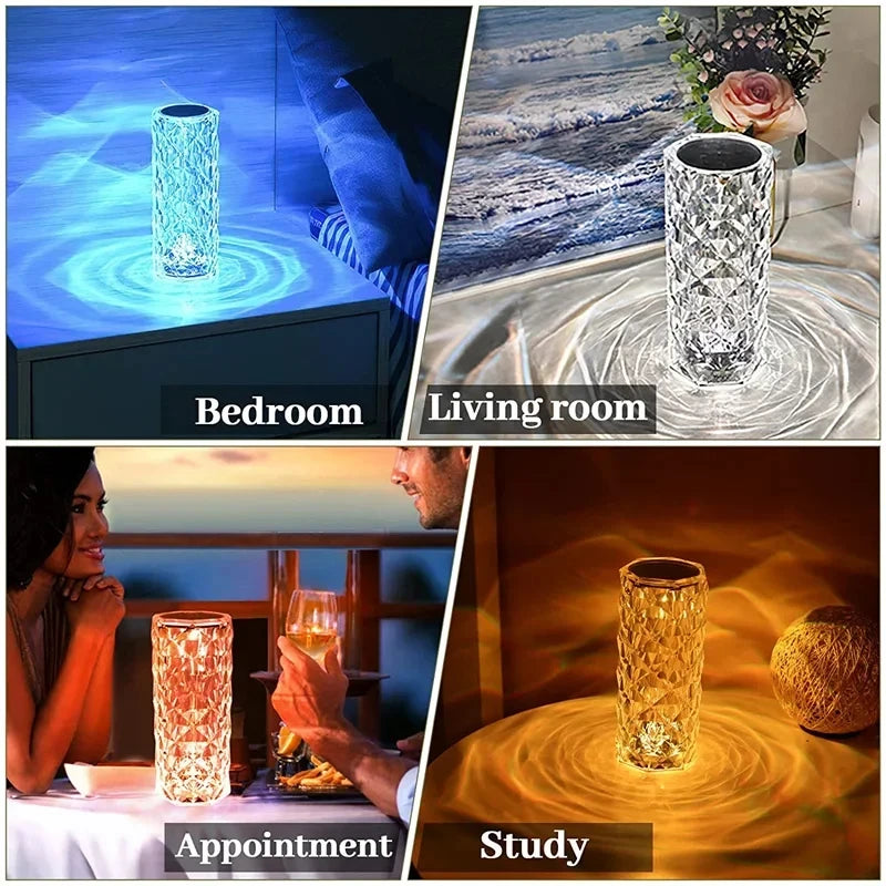 16 Colours LED Touch Crystal Night Light