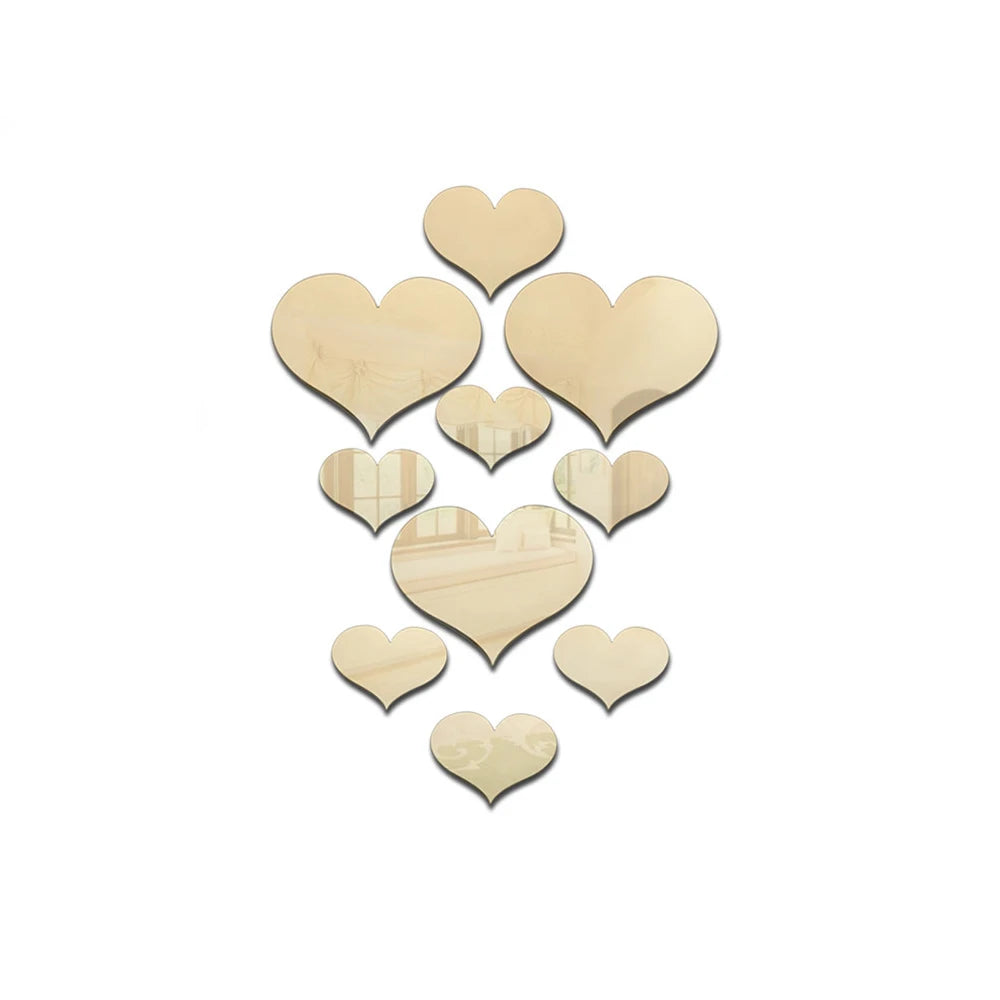 10PCS Love Heart Wall Stickers