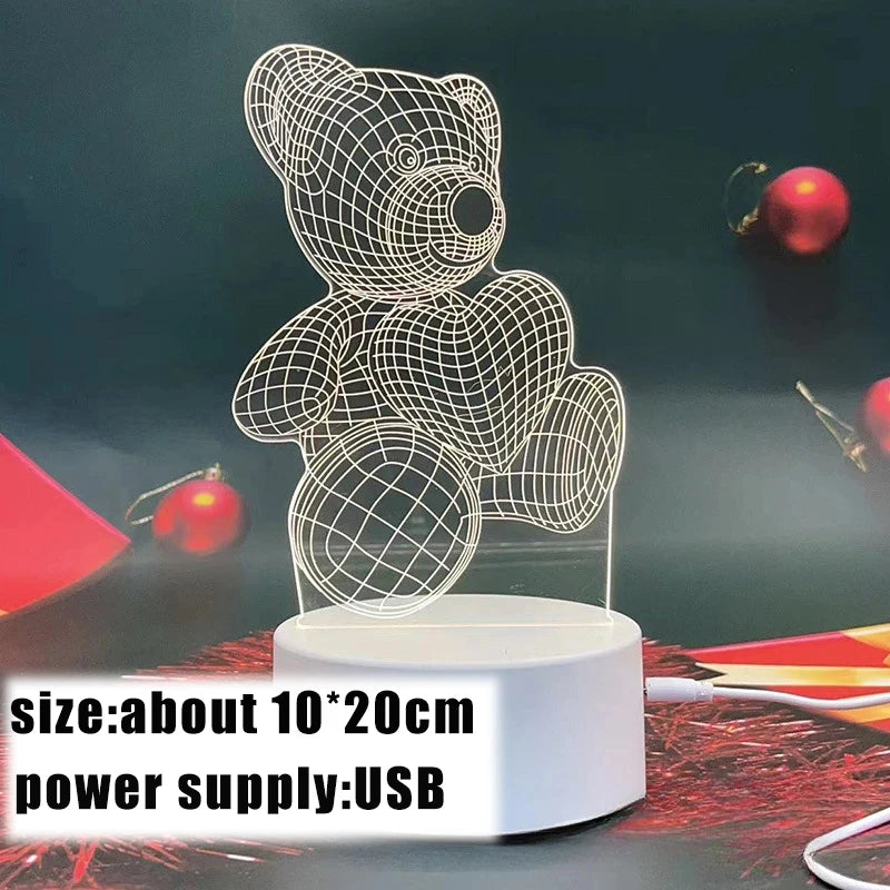 3D Creative Acrylic Bear Lamp