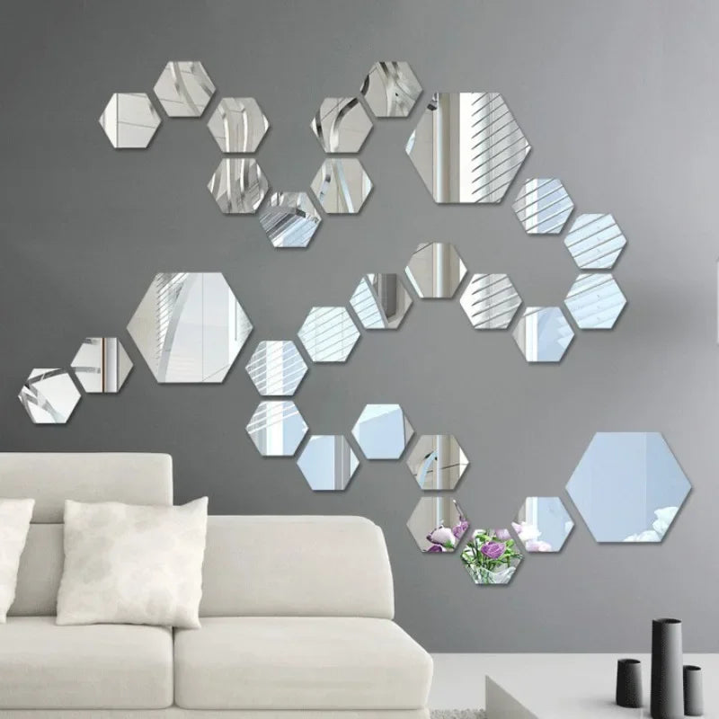 12PCS Self Adhesive 3D Acrylic Mirrors