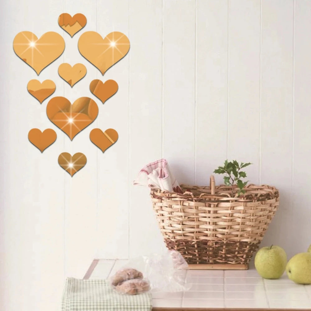 10PCS Love Heart Wall Stickers