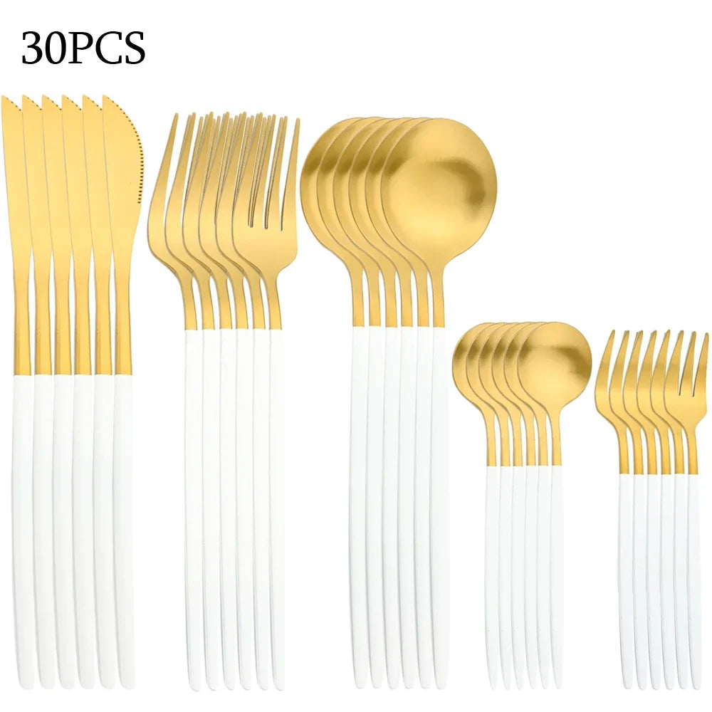 30Pcs Stainless Steel Cutlery Set