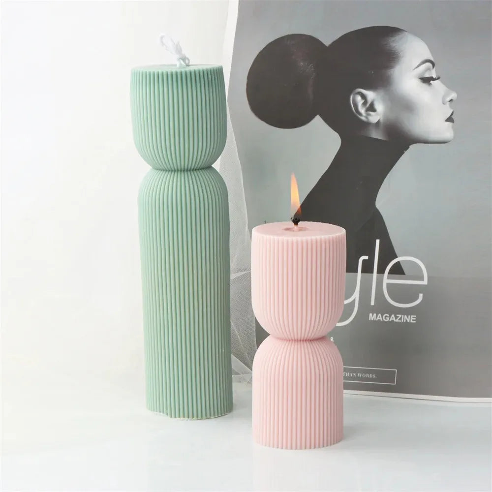 Stripe Pillar Candle MOULD