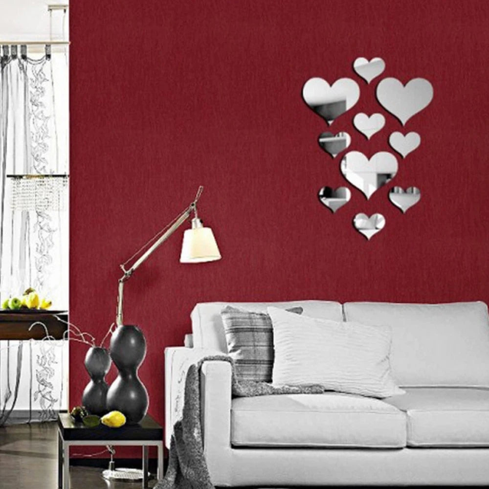 10PCS Love Heart Wall Stickers