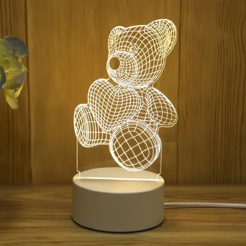 3D Creative Acrylic Bear Lamp