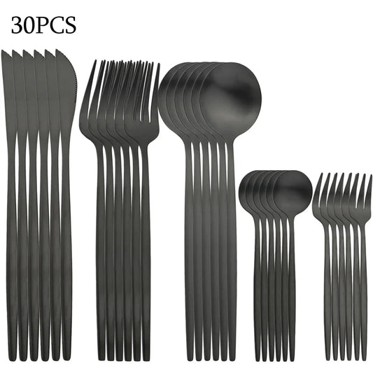 30Pcs Stainless Steel Cutlery Set