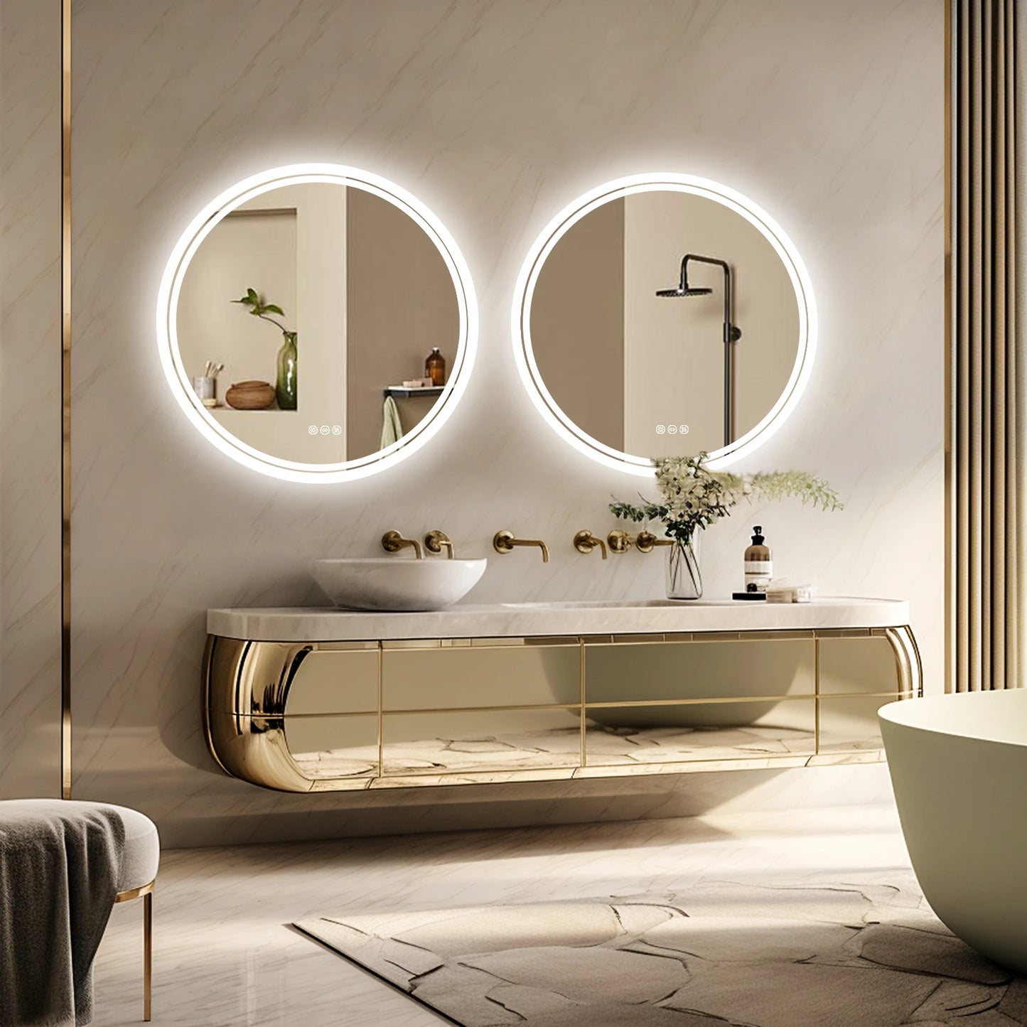 Bathroom Mirror with Backlit LED Lights