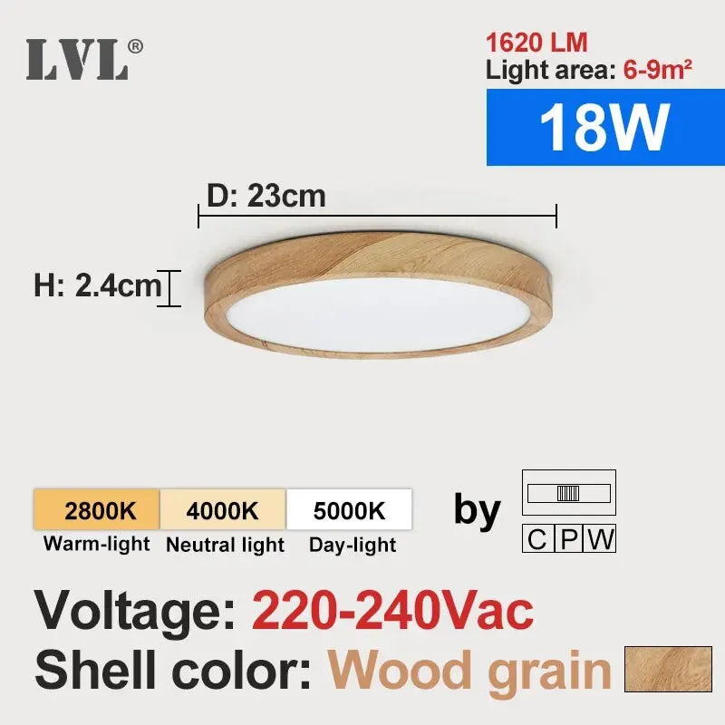 Wood Grain LED Ceiling Light