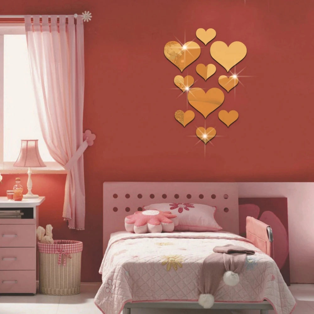 10PCS Love Heart Wall Stickers