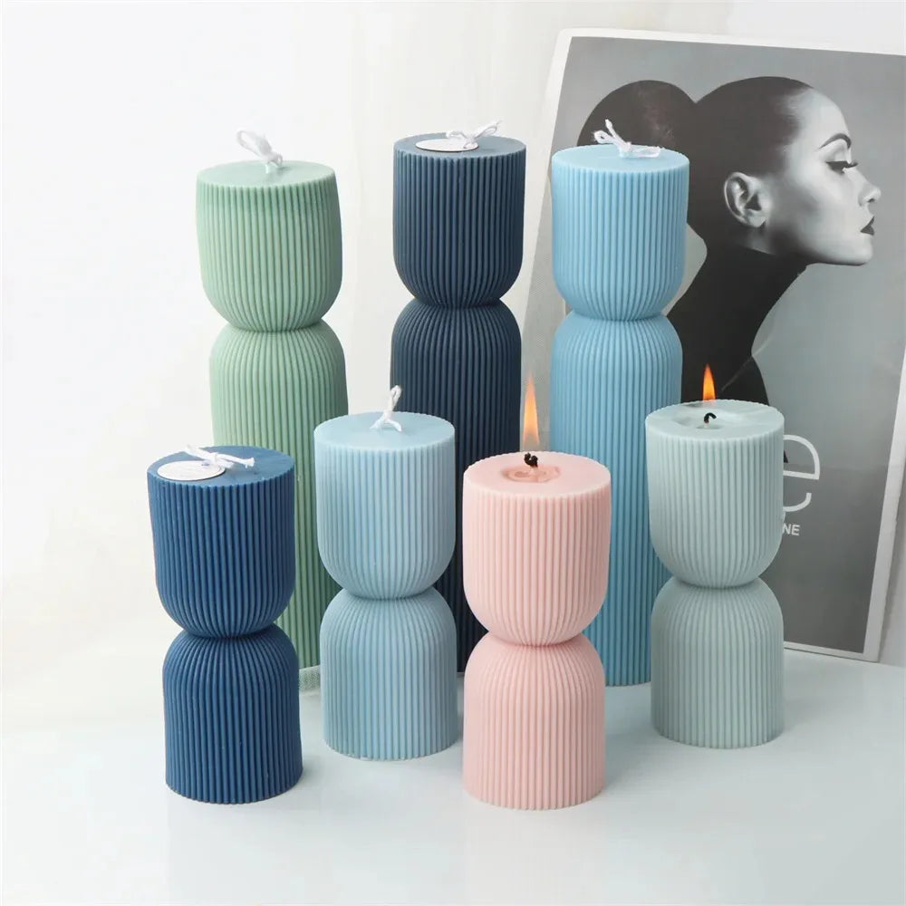 Stripe Pillar Candle MOULD