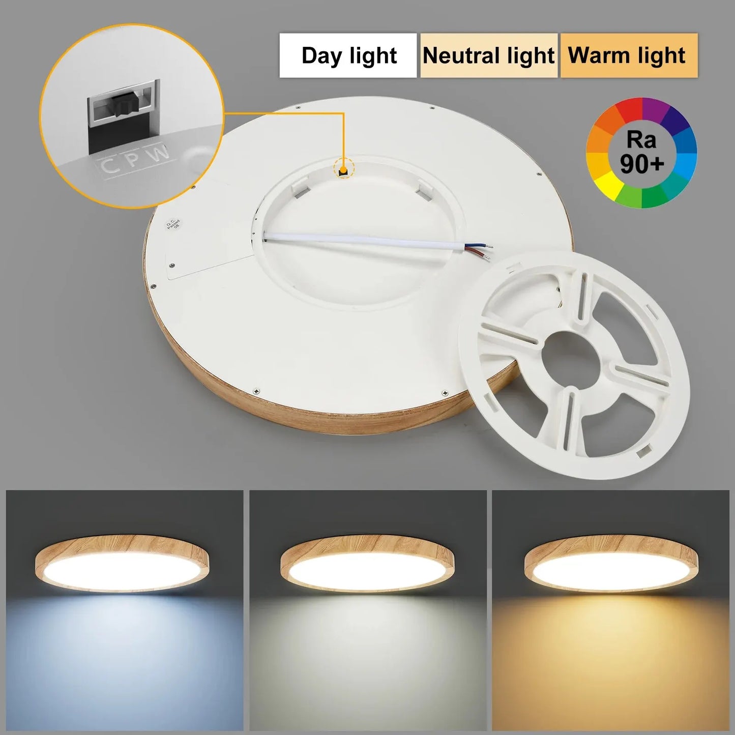 Wood Grain LED Ceiling Light