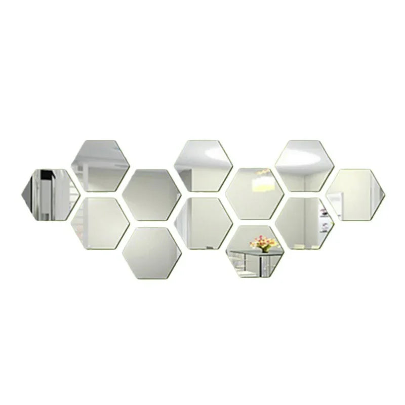 12PCS Self Adhesive 3D Acrylic Mirrors