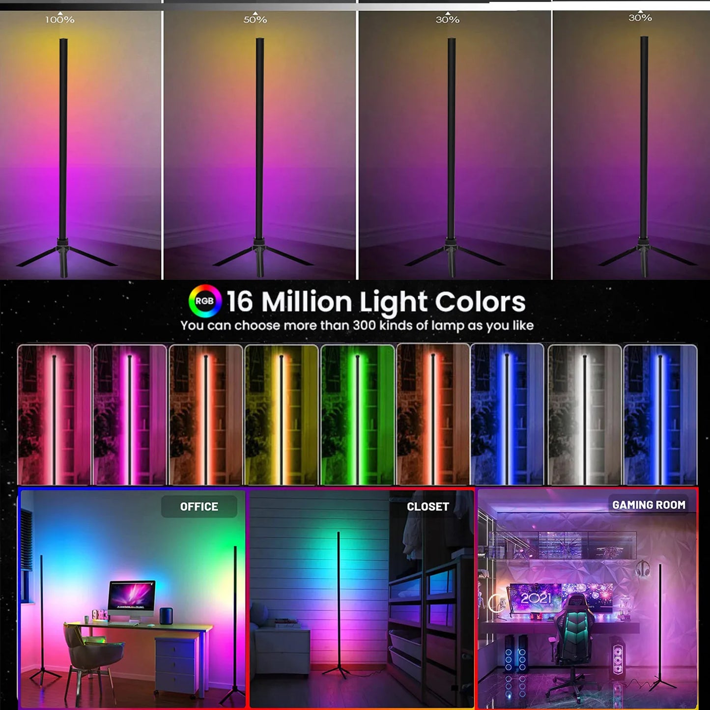 47 inch RGB LED Floor Light