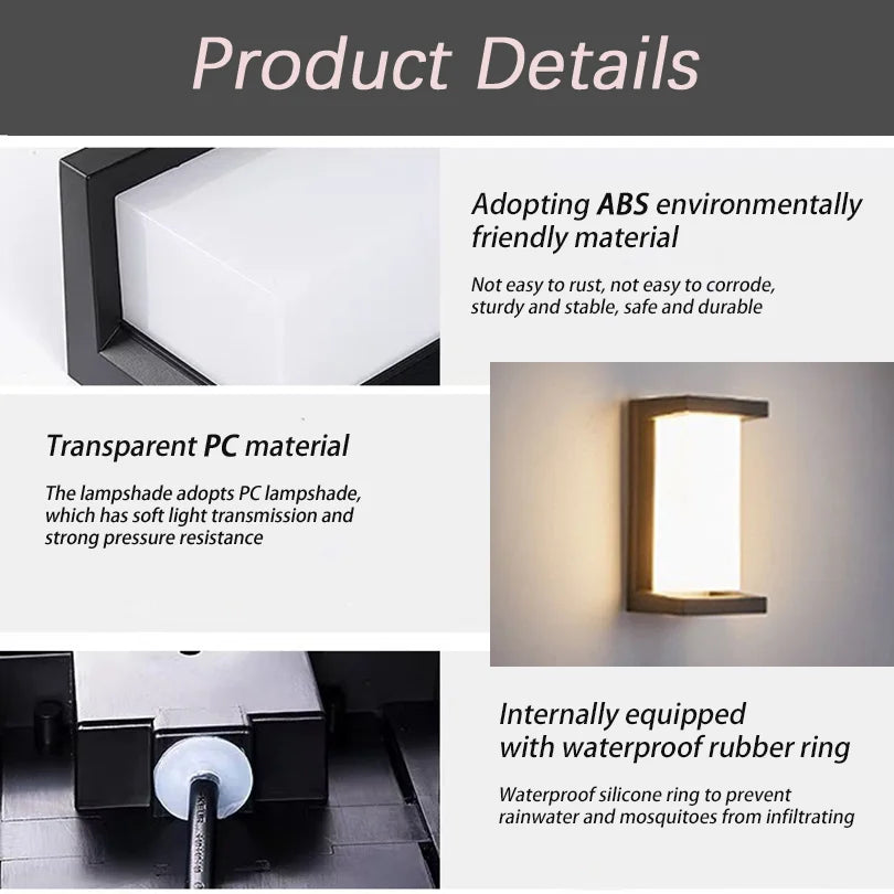 LED Motion Sensor Outdoor Wall Light