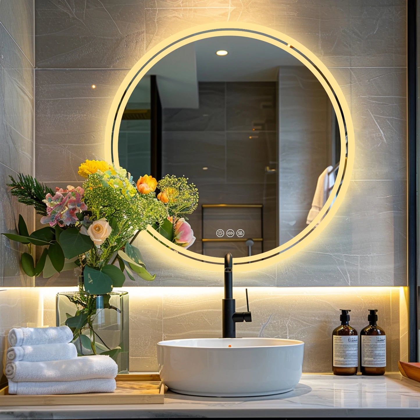 Bathroom Mirror with Backlit LED Lights