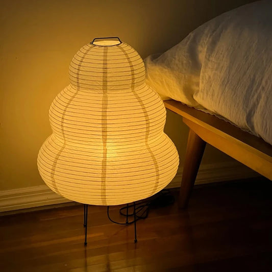 Tricolour Japanese Style LED Rice Paper Desk Lamp