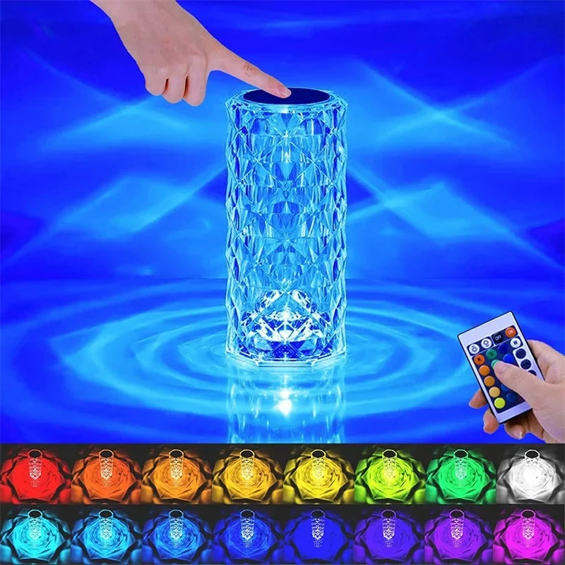 16 Colours LED Touch Crystal Night Light