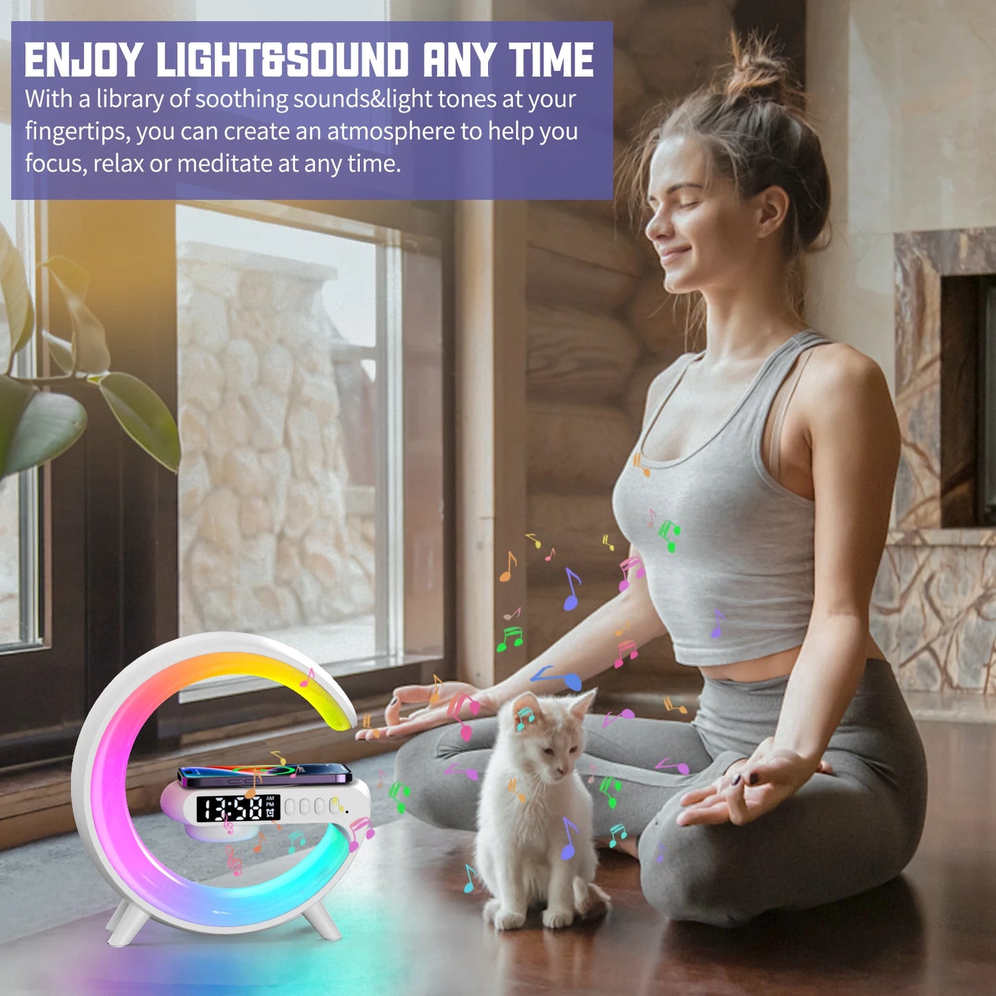 LED Smart Wake Up Light RGB Night Light with Wireless Speaker