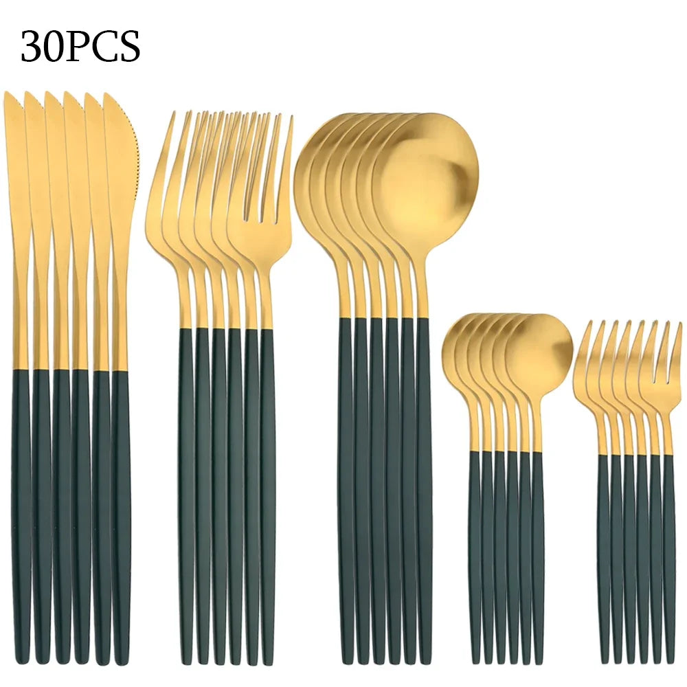 30Pcs Stainless Steel Cutlery Set