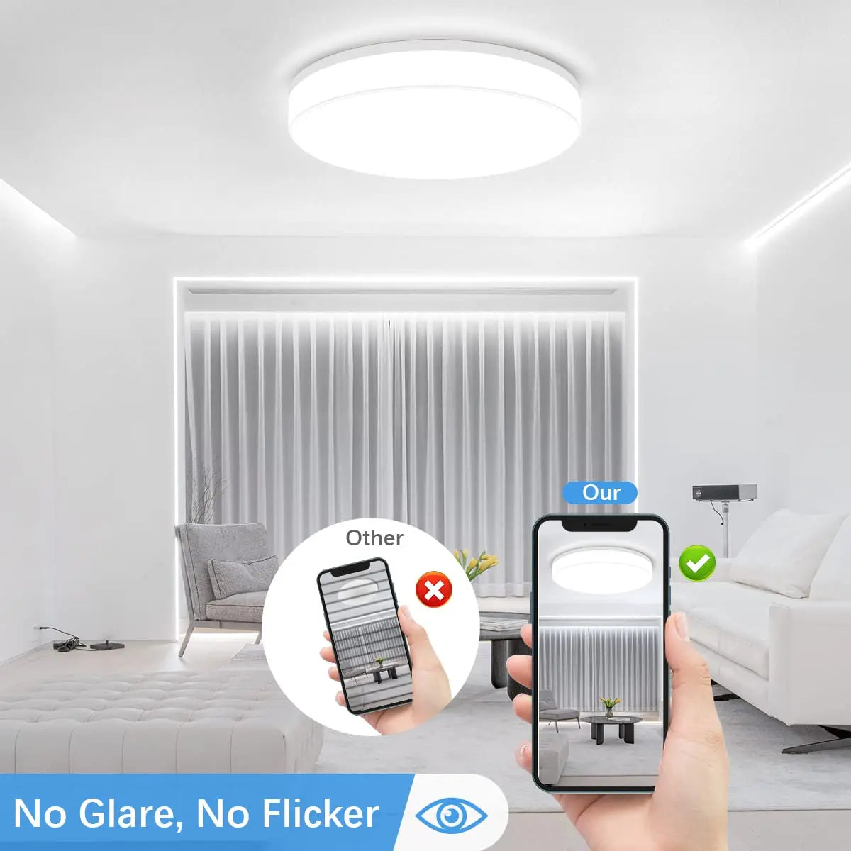 Smart Ultra-Thin Round LED Ceiling Light