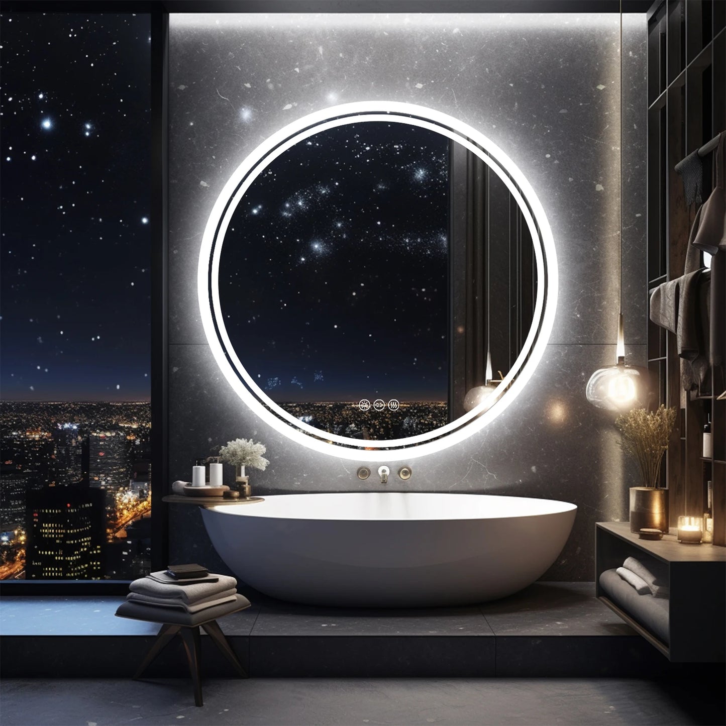 Bathroom Mirror with Backlit LED Lights